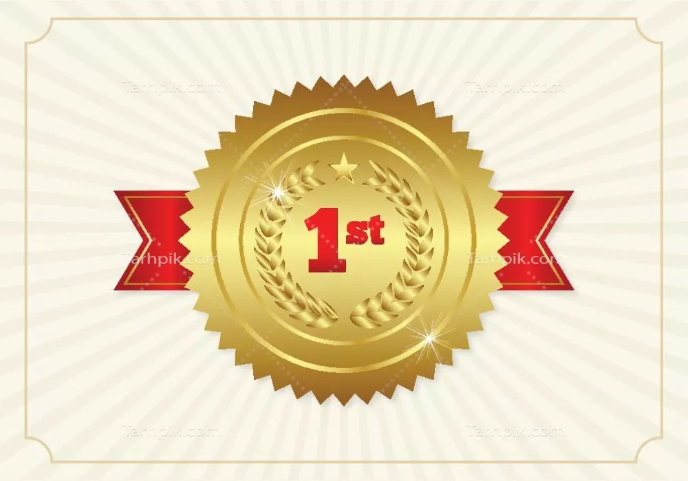 وکتور مدال اولین جایزه با طراحی زیبا و منحصر به فرد برای تمام مناسبت ها