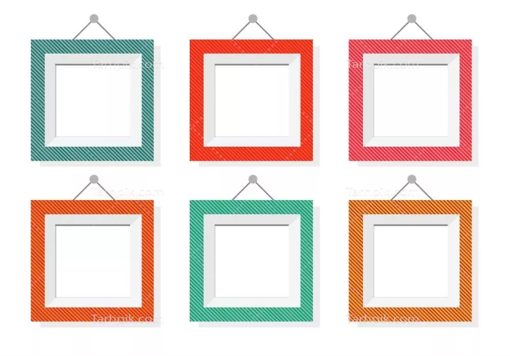 مجموعه عالی از وکتورهای قاب آویزان با رنگهای متنوع برای استفادههای خلاقانه