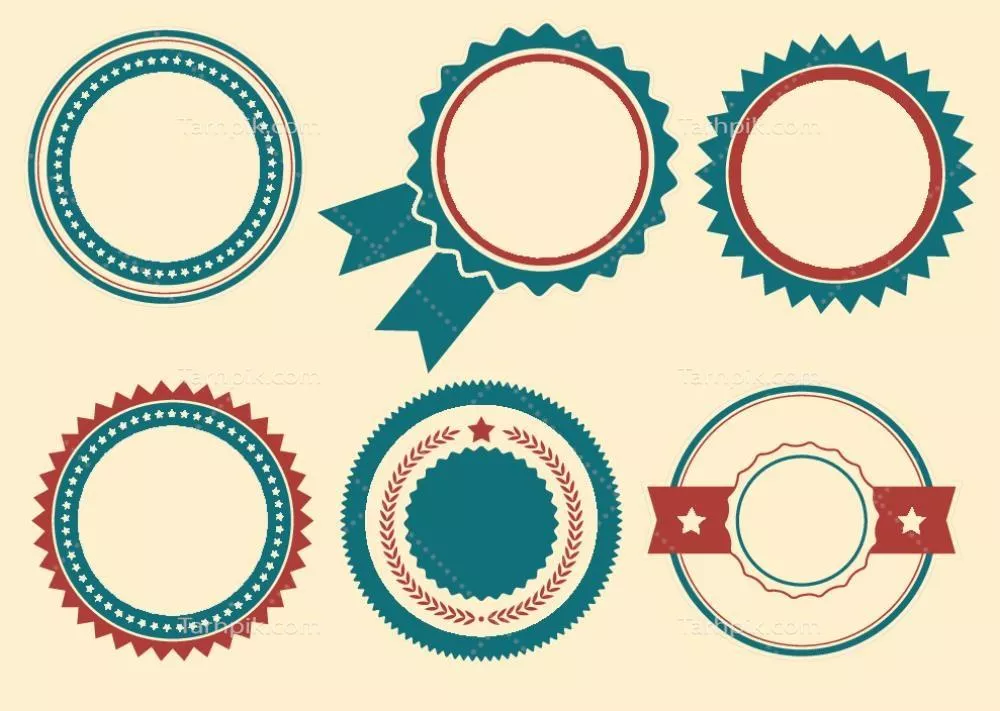 وکتور یک مجموعه فوق‌العاده از اشکال متنوع نشان‌های میهن‌پرستانه برای روز استقلال