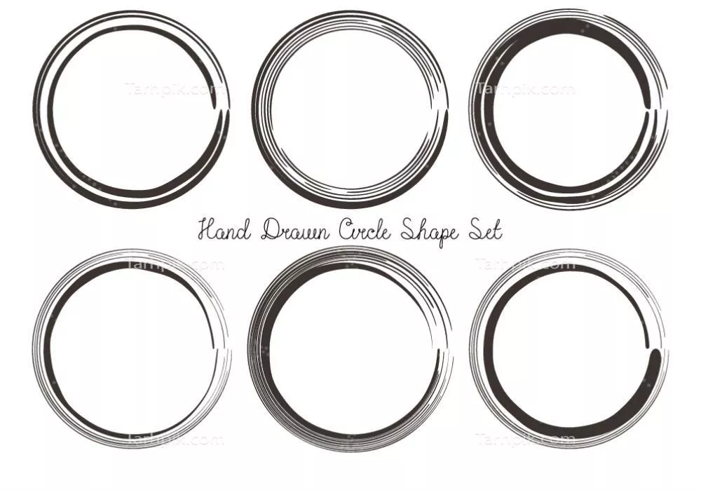 وکتور مجموعه ای فوق العاده از اشکال دایرهای با طراحی دستی برای استفادههای متعدد