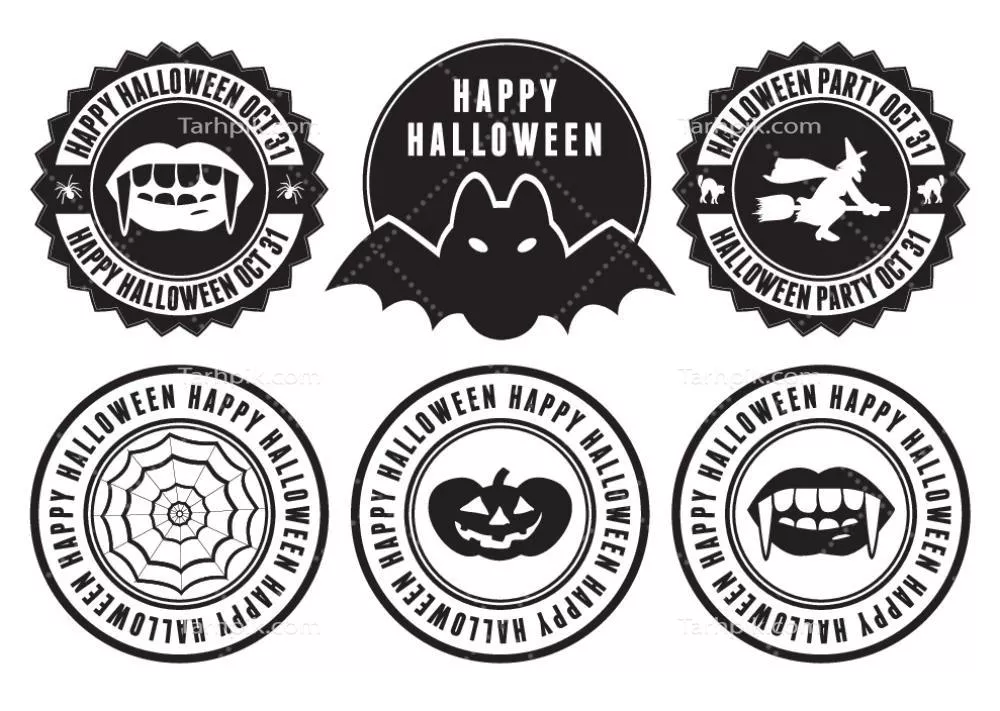 وکتور مجموعهای شگفتانگیز از نشانهای ترسناک هالوین مناسب برای پروژههای شما