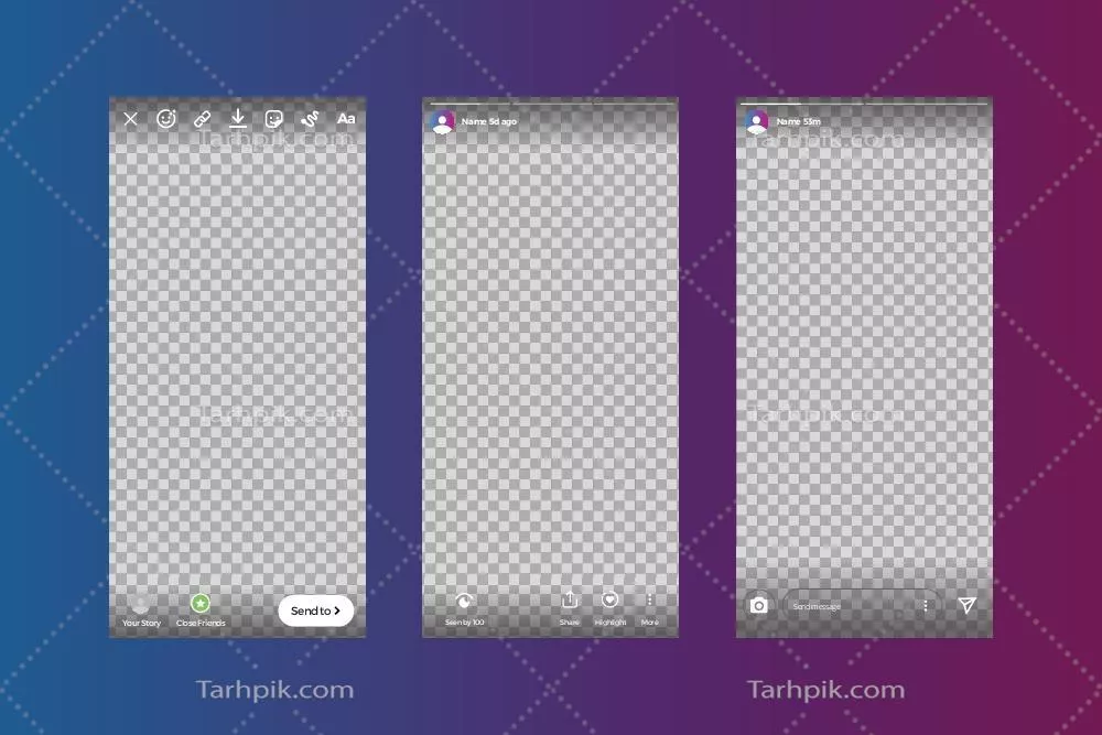 قالب وکتور داستان اینستاگرام برای ایجاد محتوای جذاب و خلاقانه