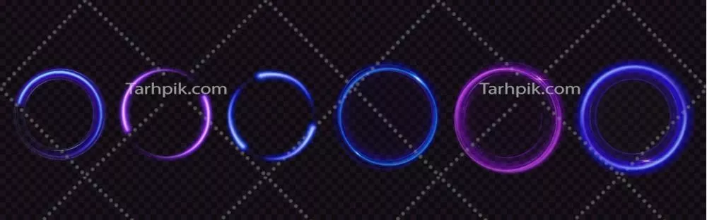 طرز طراحی دایره‌های نورانی با افکت درخشان و جادویی وکتور