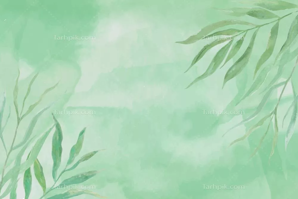 پسزمینه آبی رنگ از نعنا با تکنیک آبرنگ و وکتور