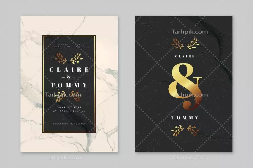 کارت دعوت عروسی مدرن - طراحی و وکتور با کیفیت بالا و منحصر به فرد