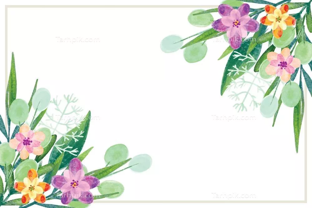 پسزمینه طبیعی با گلهای آبرنگی - وکتور با کیفیت بالا