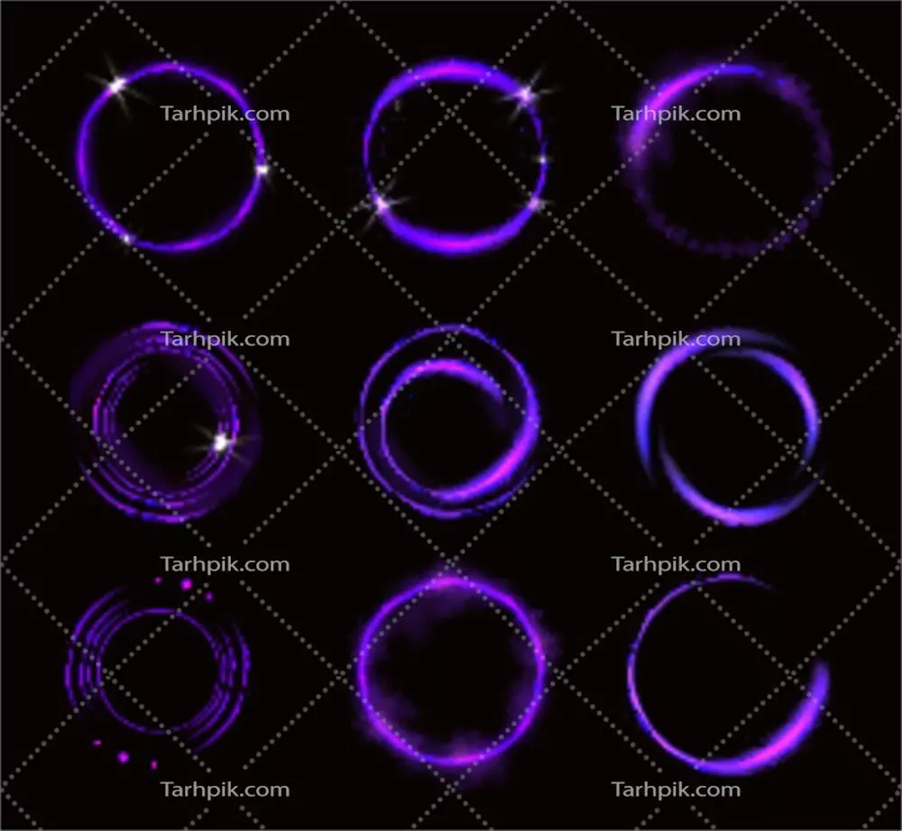وکتور دایره هولوگرافیک نئون با طراحی مدرن و جذاب