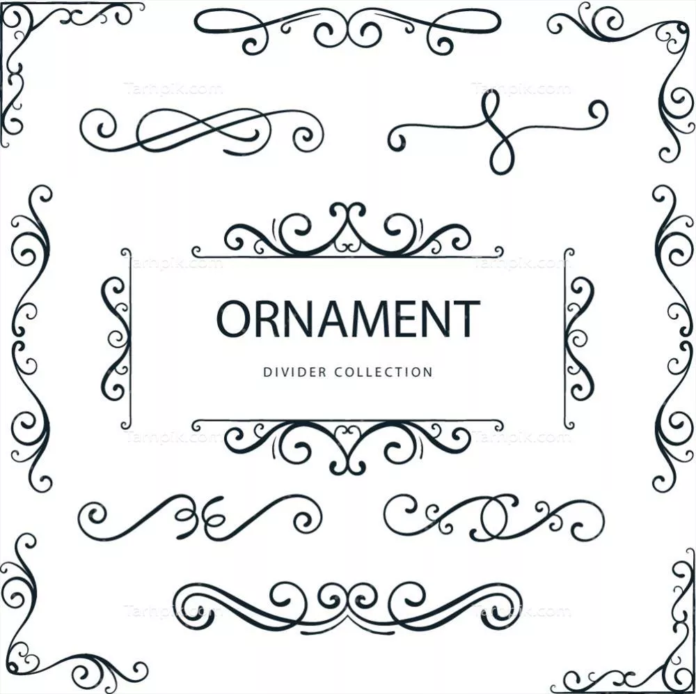 مجموعه وکتور تزئینات و خطوط جداساز زیبا با طراحی منحصر به فرد