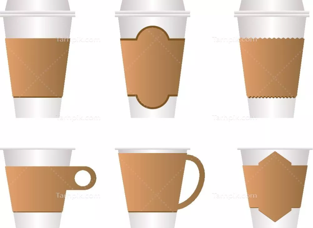 وکتور بسته ای از آستین قهوه که می توانید لوگوی خود را در آن قرار دهید