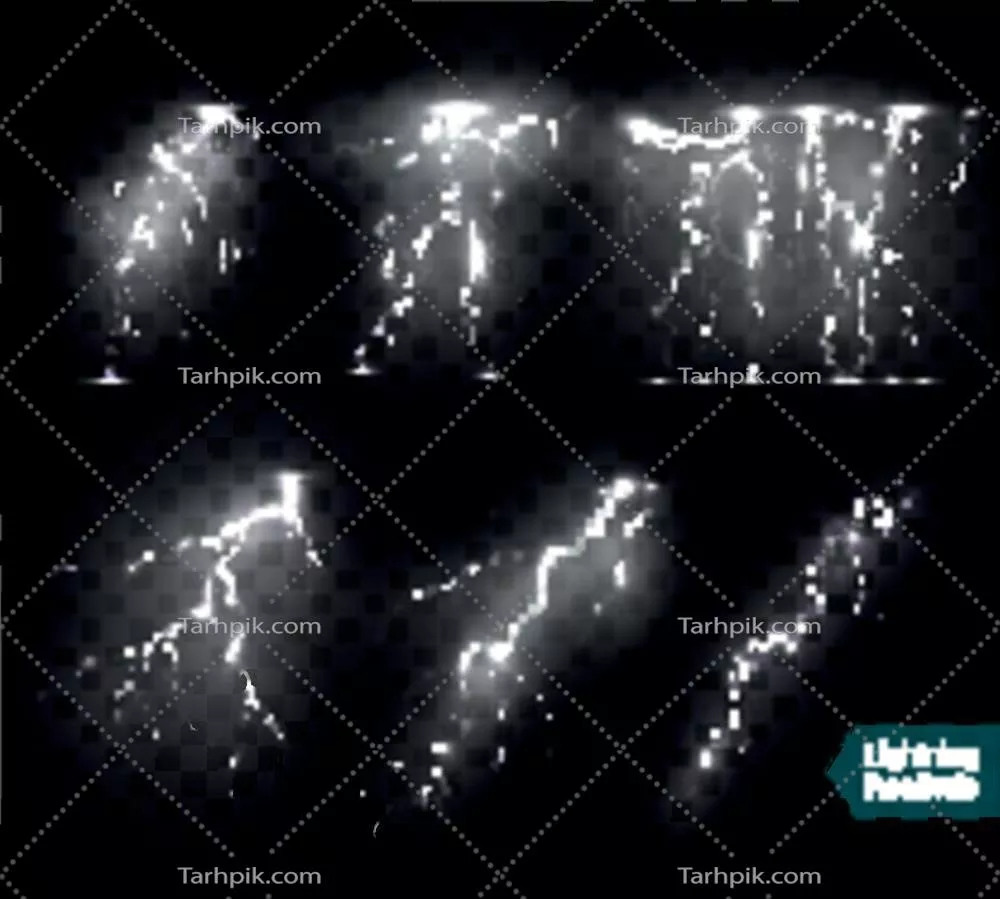 وکتور واقعگرایانه از رعد و برق با جزئیات بالا و رنگهای طبیعی