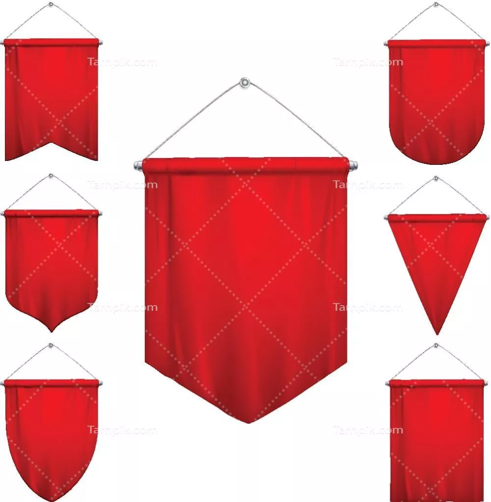 مجموعه وکتور پرچم‌های قرمز با طرح‌های منحصر به فرد و خلاقانه