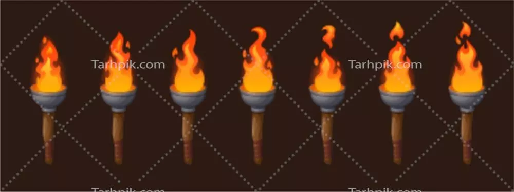 مجموعه ای از وکتور مشعل های آتش با طراحی های خلاقانه و متنوع