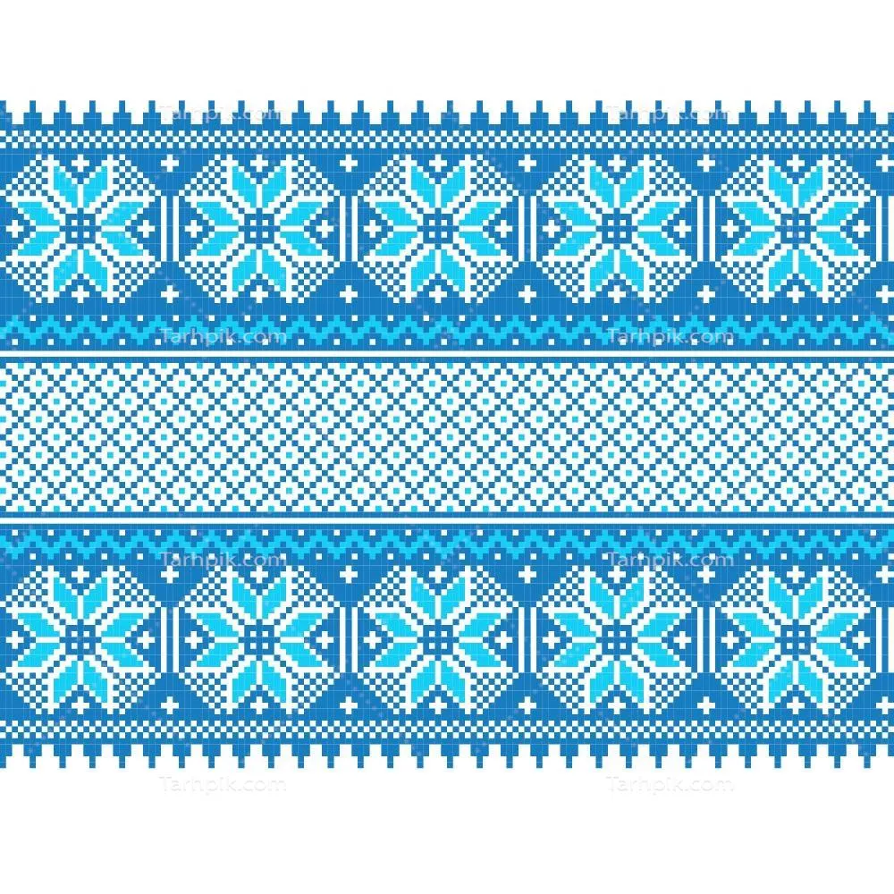 وکتور مجموعه الگوهای دوخت کراس استیچ اوکراینی برای حاشیه و خطوط کار