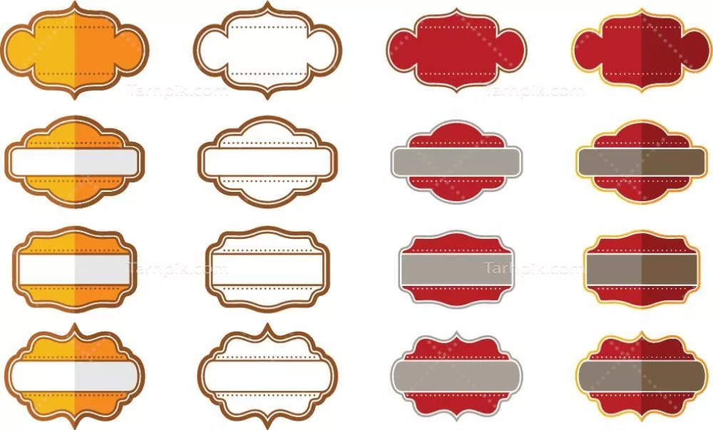 وکتور مجموعه کارتوچها و قابها برای نشانها و تزئینات زیبا