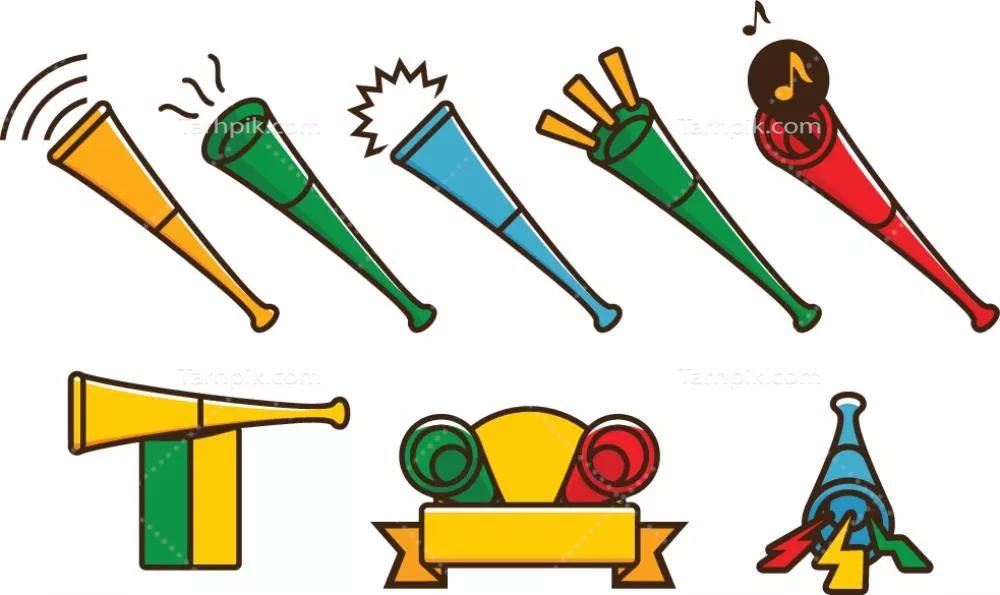 مجموعه ای از ووزلاها و ترومپت های وکتور - 100 طرح وکتوری