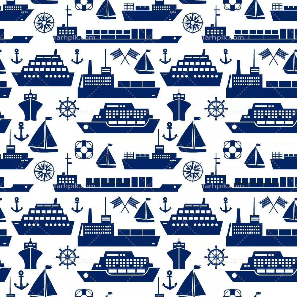 پسزمینه وکتوری بدون درز از کشتیها و قایقهای دریایی