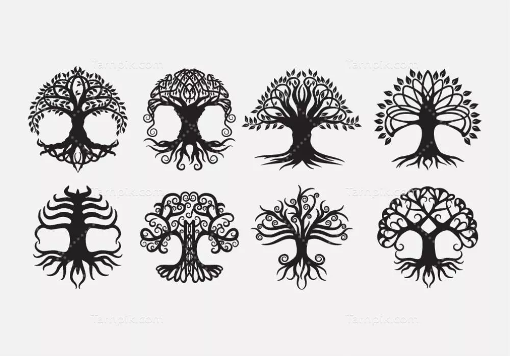 آرایش و تزئینات وکتوری درخت زندگی کلتیک به صورت زیبا و هنری