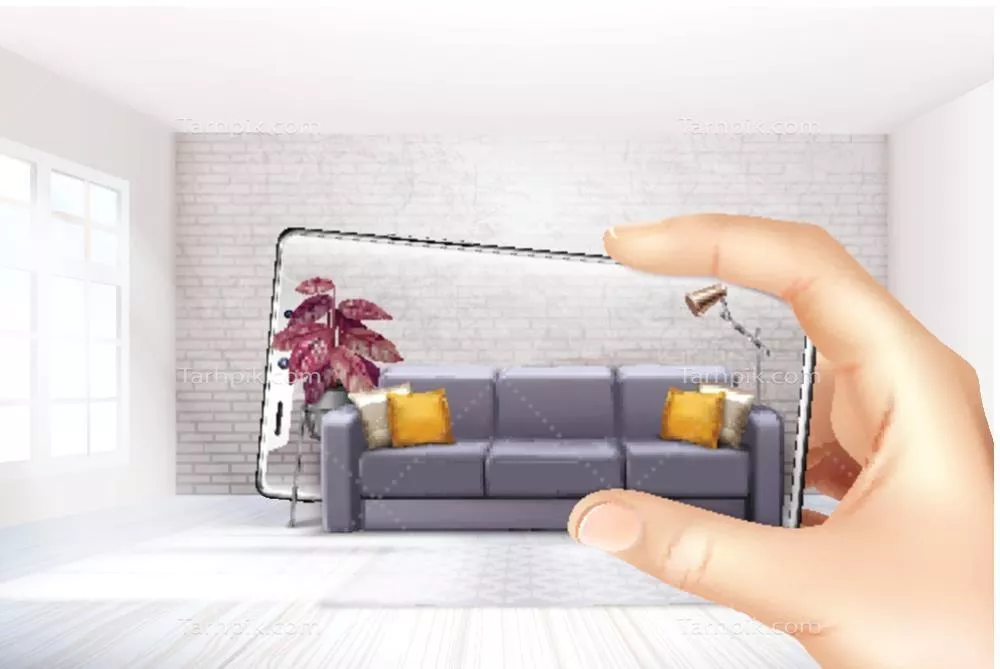 وکتور تصویرسازی مجازی از چیدمان منزل برای فروش و ارتقای جذابیت فضا