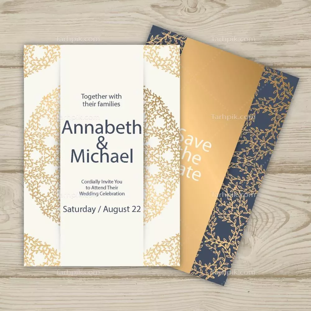 کارت دعوت عروسی به صورت وکتور با طراحی خلاقانه و زیبا