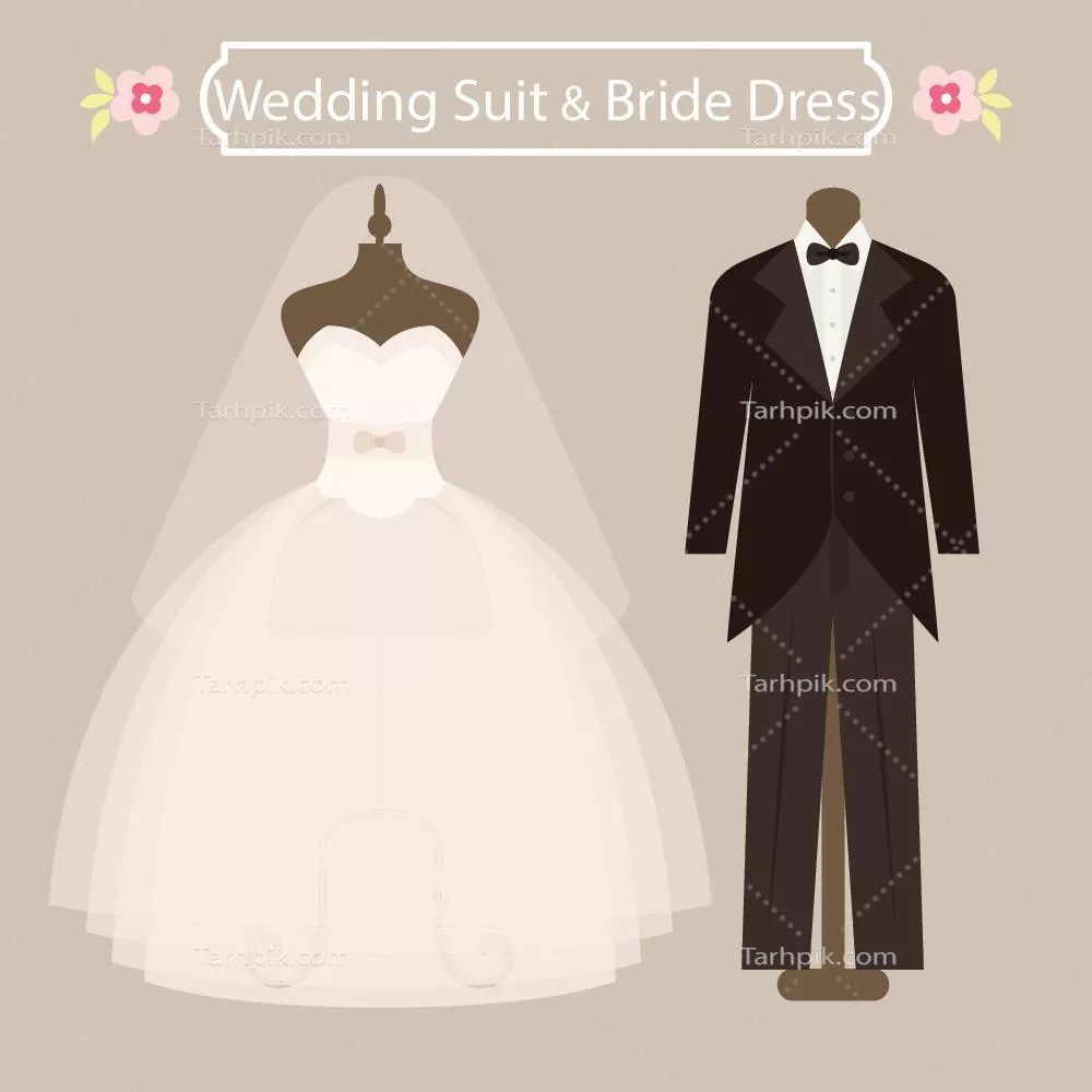کت و دامن عروسی وکتور با طراحی خاص و جذاب