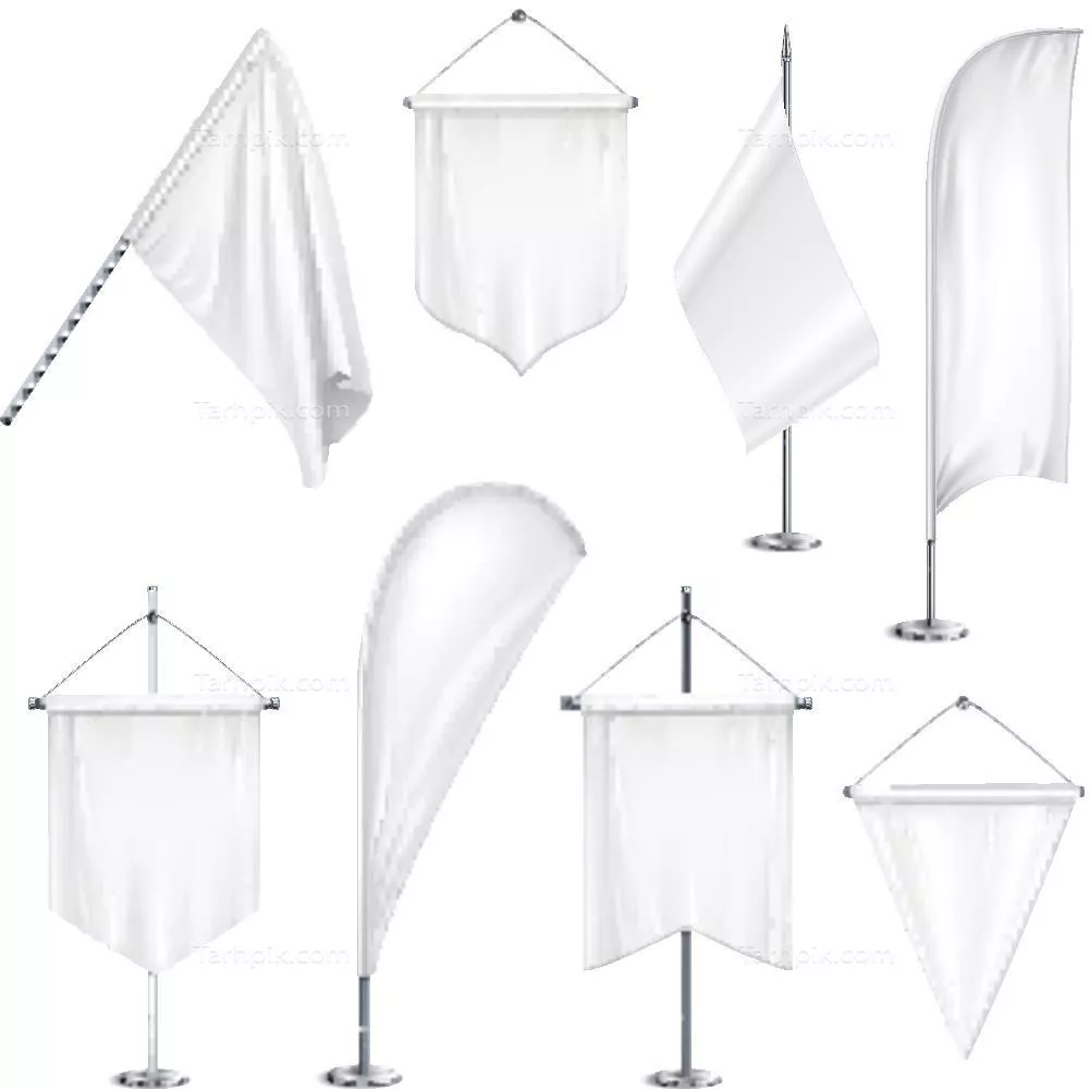 مجموعه وکتور پرچم های سفید با طراحی های متنوع و خلاقانه