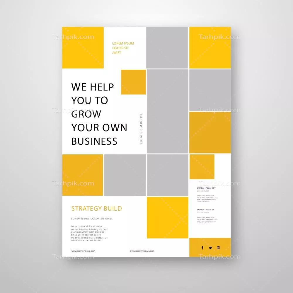 الگوی فلایر وکتور زرد و سفید برای طراحی های تبلیغاتی