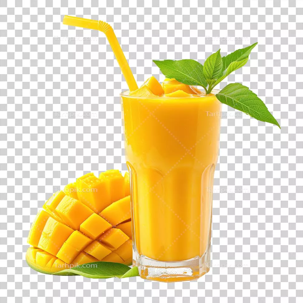 عکس دوربری مکمل طبیعی و تازه از آبمغز انبه تولید شده با هوش مصنوعی بر روی پسزمینه شفاف