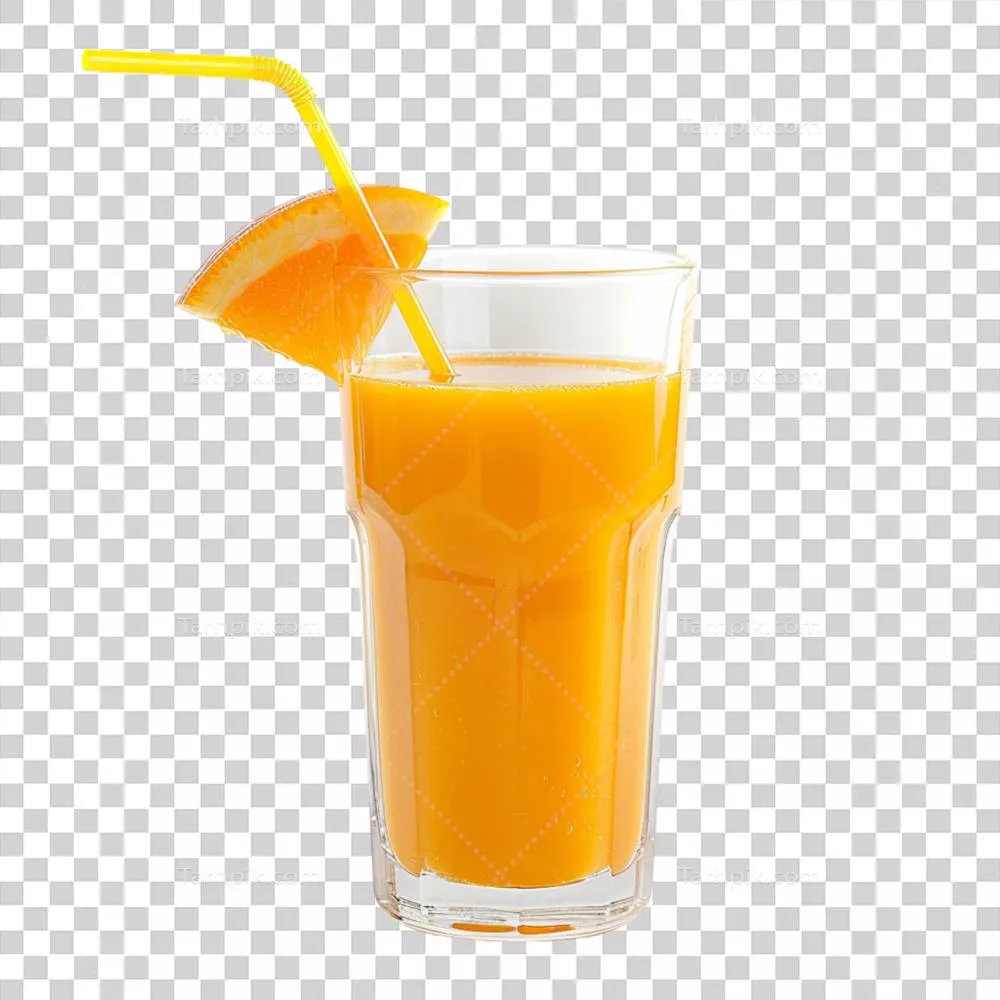 عکس دوربری یک لیوان آبمیوه تازه با نی روی زمینه شفاف و آنچه طراوت می بخشد