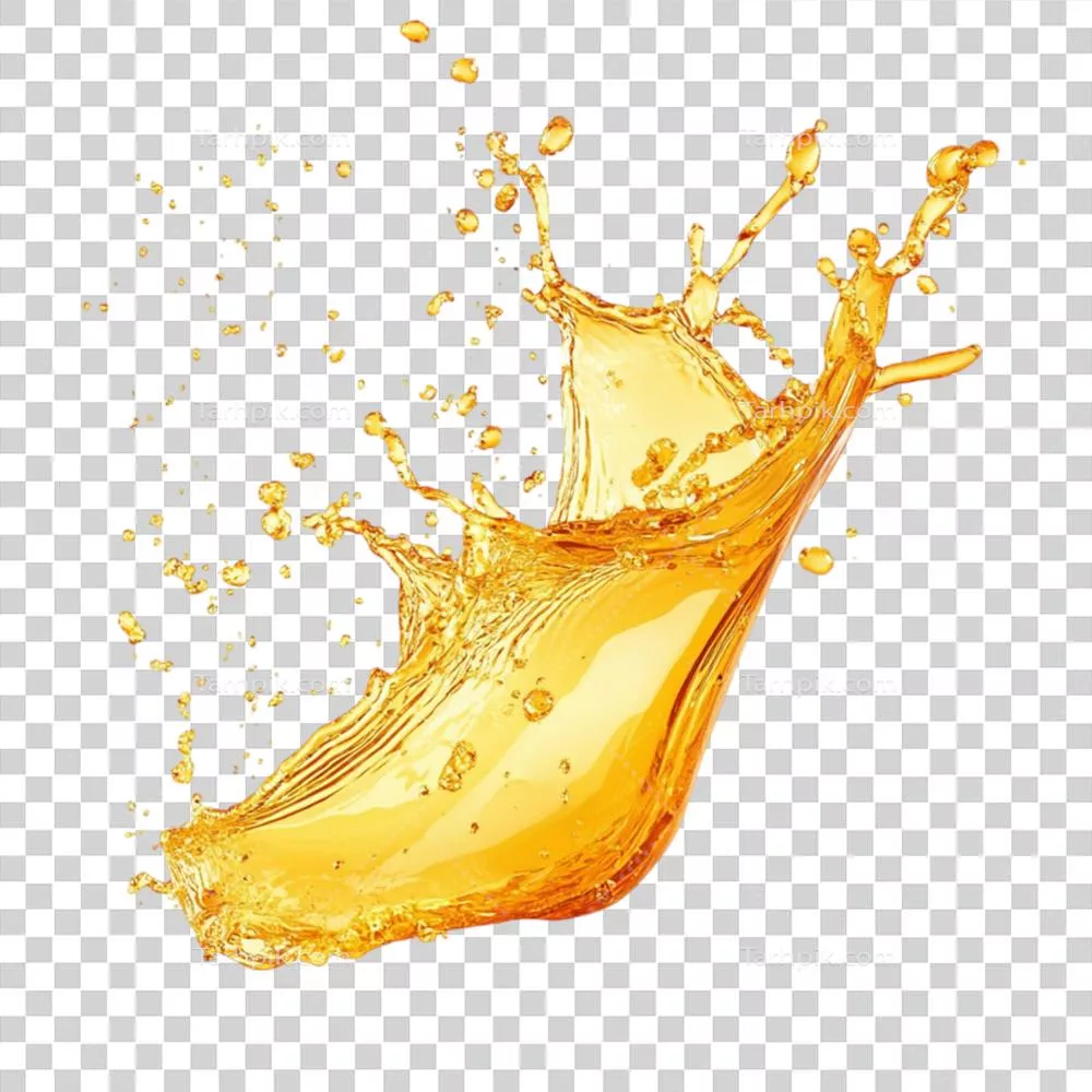 عکس دوربری ترکیب شگفتانگیز آبپرتقال بر روی پس زمینه شفاف