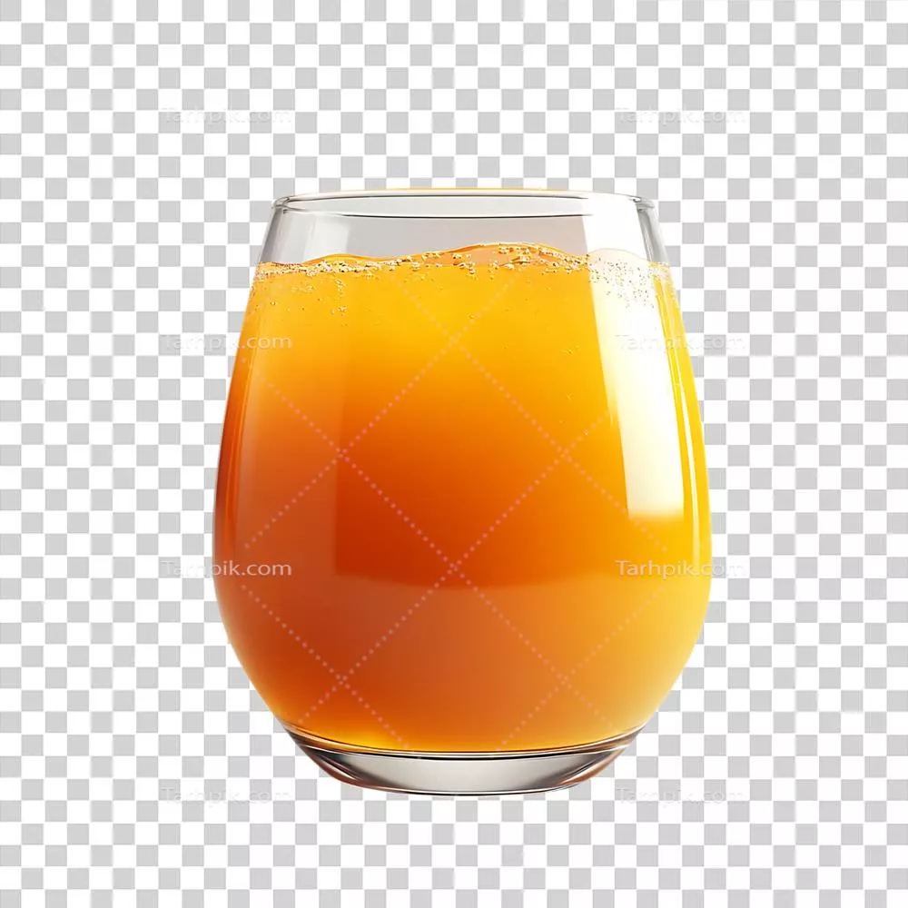 عکس دوربری لیوانی تازه و خوشمزه از آب پرتقال با پسزمینه شفاف