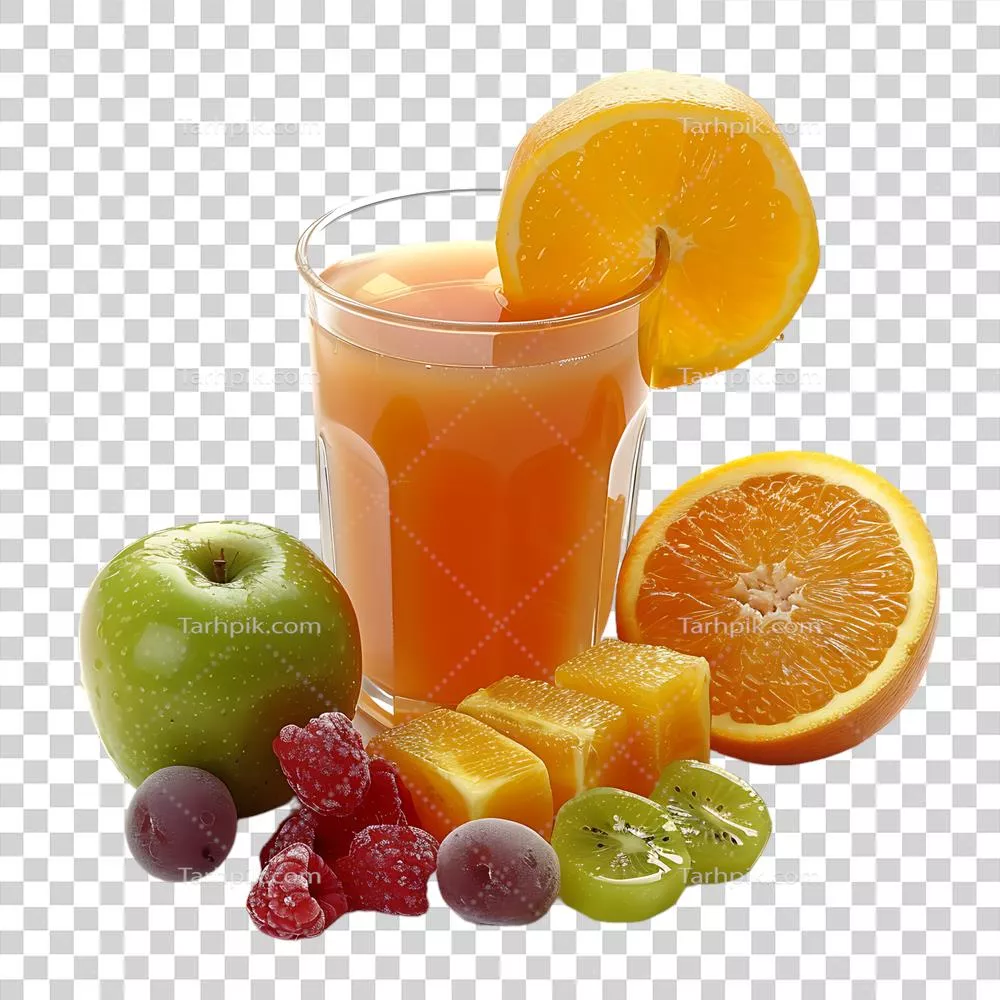 عکس دوربری آب پرتقال و میوه های مختلف: لذت و فواید نوشیدنی طبیعی