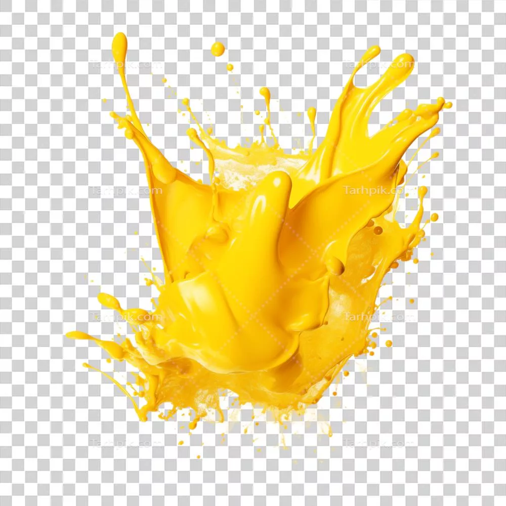 عکس دوربری نمایش آبمیوه پرتقال در حال پاشیدن بر روی پس‌زمینه سیاه