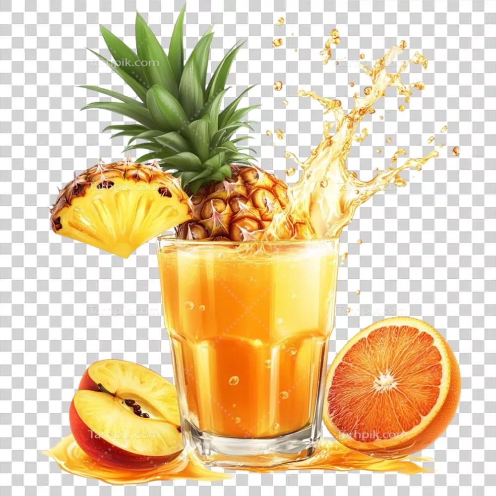 عکس دوربری آبمیوه تازه: طعمی تازه و خوشمزه با ترکیب میوههای بهاری