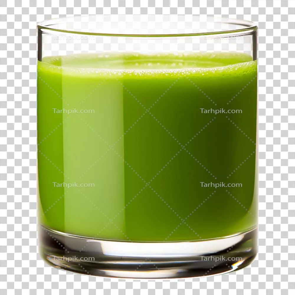 عکس دوربری آبمیوه سبز تازه در لیوان شفاف و زیبا