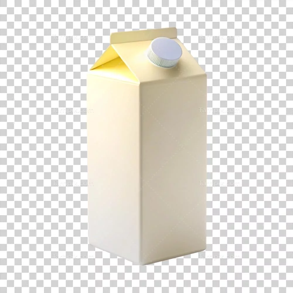 عکس دوربری جعبه سفید با درپوش: ایدهآل برای بستهبندی شیر، آبمیوه یا نوشیدنیها و ارائههای مینیمالیستی محصول