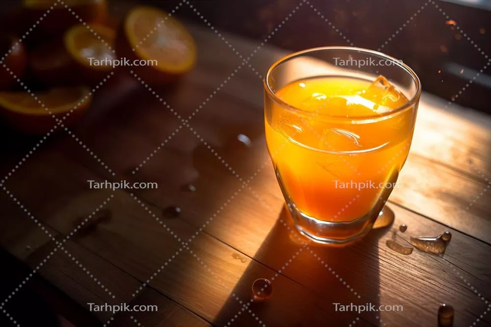 عکس یک لیوان آب میوه خوشمزه با تزیینات میوهای زیبا و طبیعی