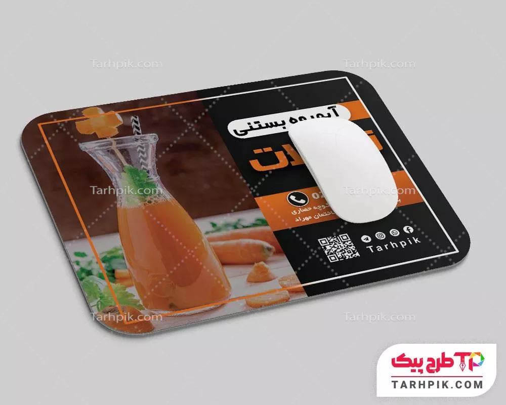 موس پد با کیفیت آبمیوه و بستنی فروشی قابل تغییر سایز و رنگ