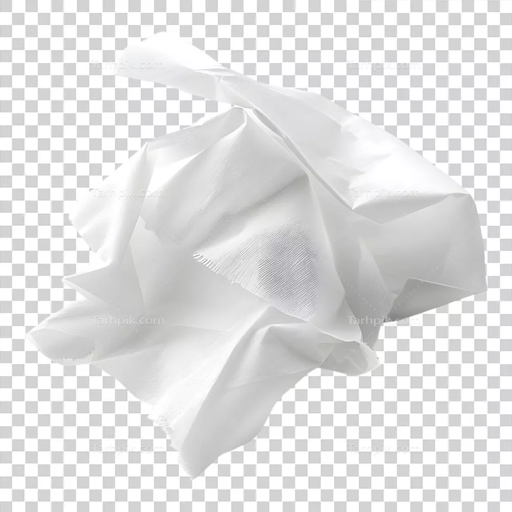 عکس دوربری کاغذ مچاله شده مصنوعی بر روی پسزمینه شفاف - آثار هنری با هوش مصنوعی