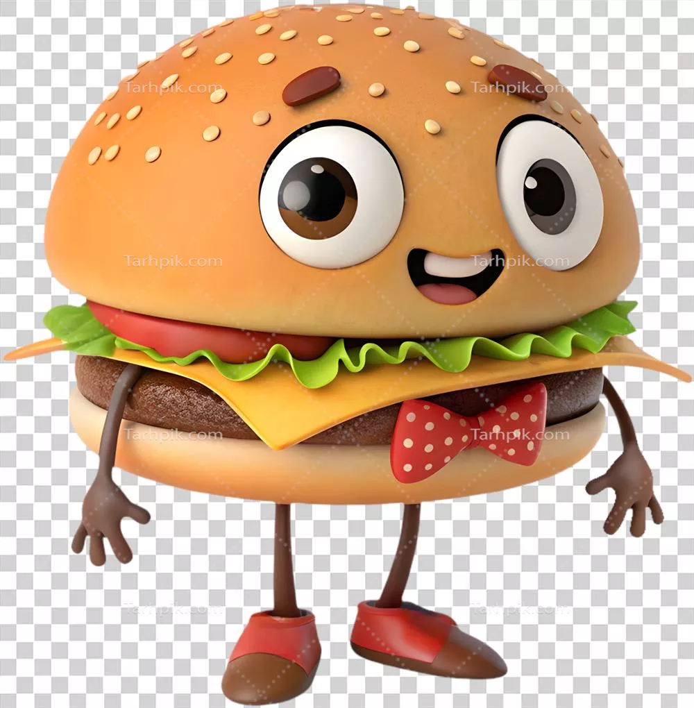 عکس دوربری کلیپ آرت همبرگر شیک و جذاب با عبارات دلنشین