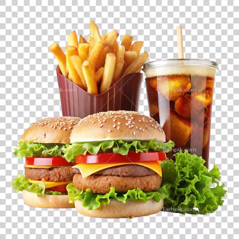 عکس دوربری مفهوم فست فود و تأثیر آن بر سبک زندگی و تغذیه مدرن