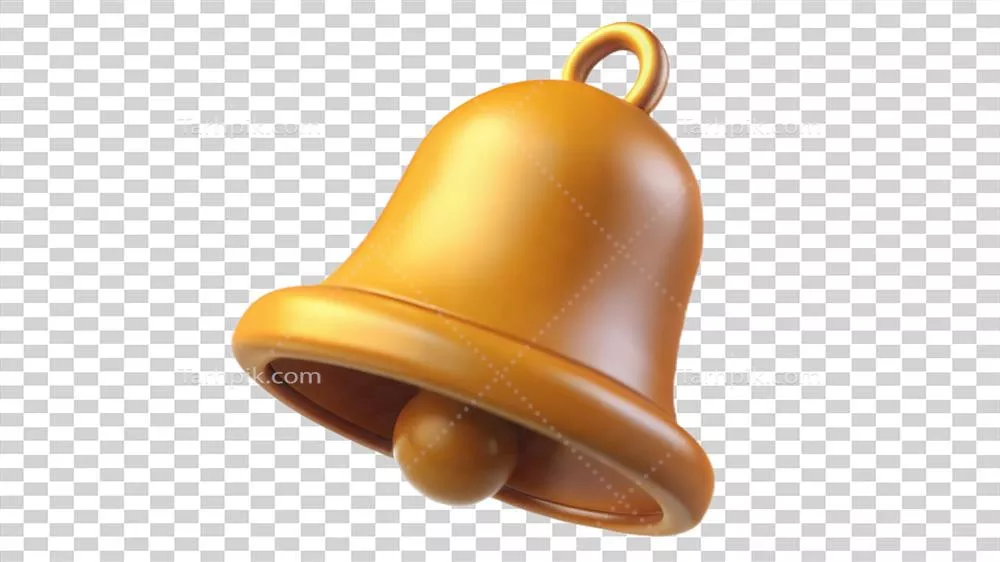 عکس دوربری زنگوله کوچک زرد با پس‌زمینه شفاف در طراحی گرافیکی