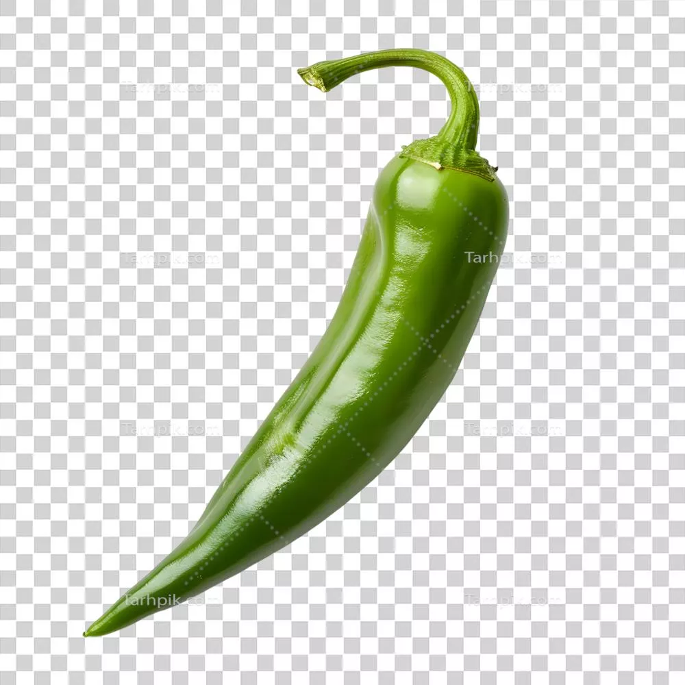 عکس دوربری میوه فلفل سرانو با برش زیبا در پس‌زمینه شفاف