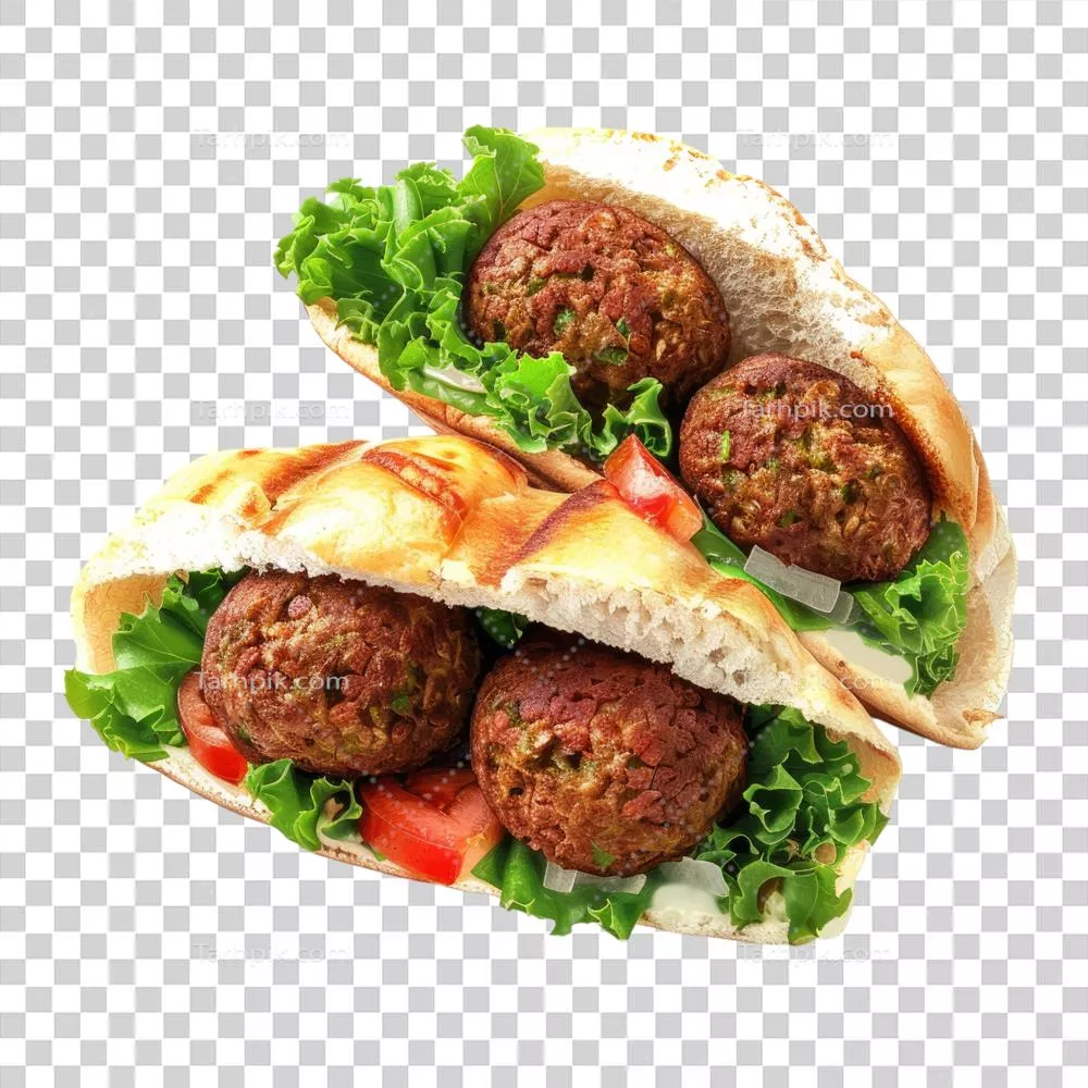 عکس دوربری فلافل با پسزمینه شفاف: تجربهای لذیذ از طعم و عطر غذاهای خاورمیانه