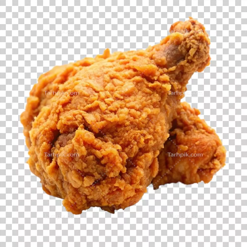 عکس دوربری مرغ سرخ شده خوشمزه بر روی پس زمینه شفاف و دیدنی