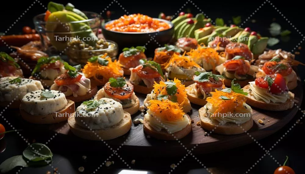 عکس تنوع و تازگی تولید شده با هوش مصنوعی در غذاهای خانگی و گورمت