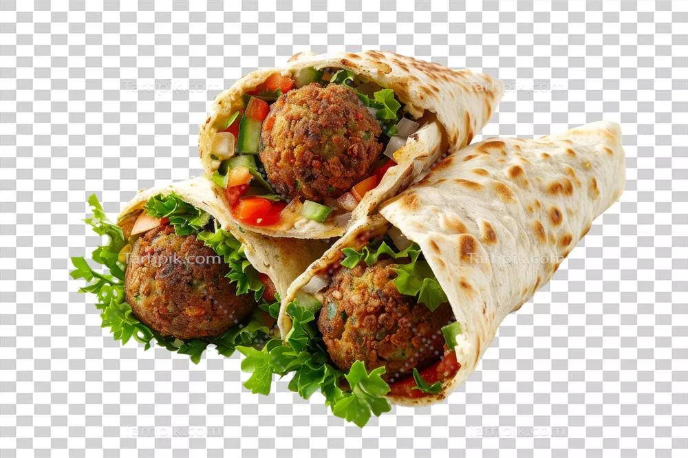 عکس دوربری دستور تهیهWraps فلافل با سبزیجات تازه و خوشمزه