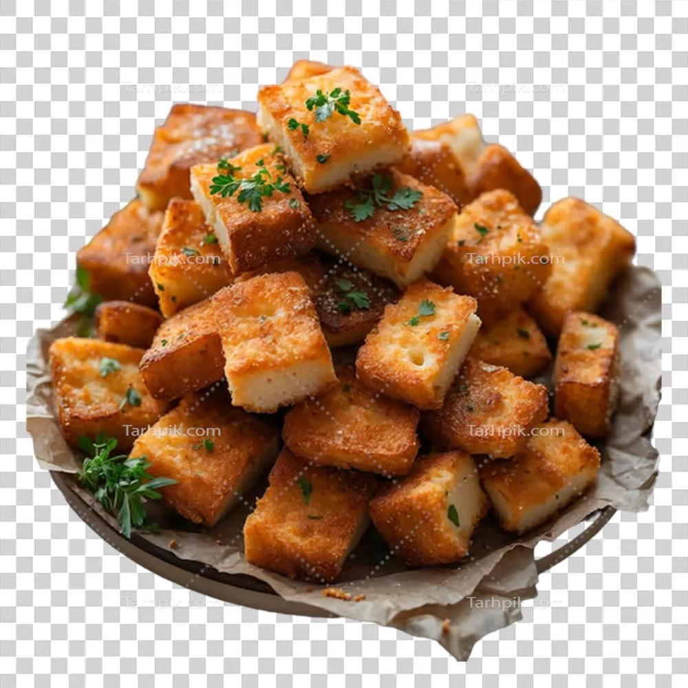 عکس دوربری کروتون های ترد و طلایی؛ ایده آل برای سوپ ها و سالادها