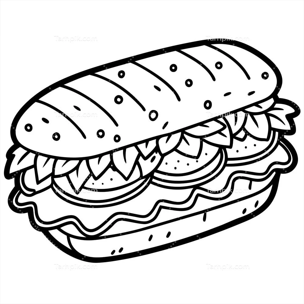 وکتور ساندویچ خوشمزه با مواد تازه و درجه یک برای لذت بیشتر