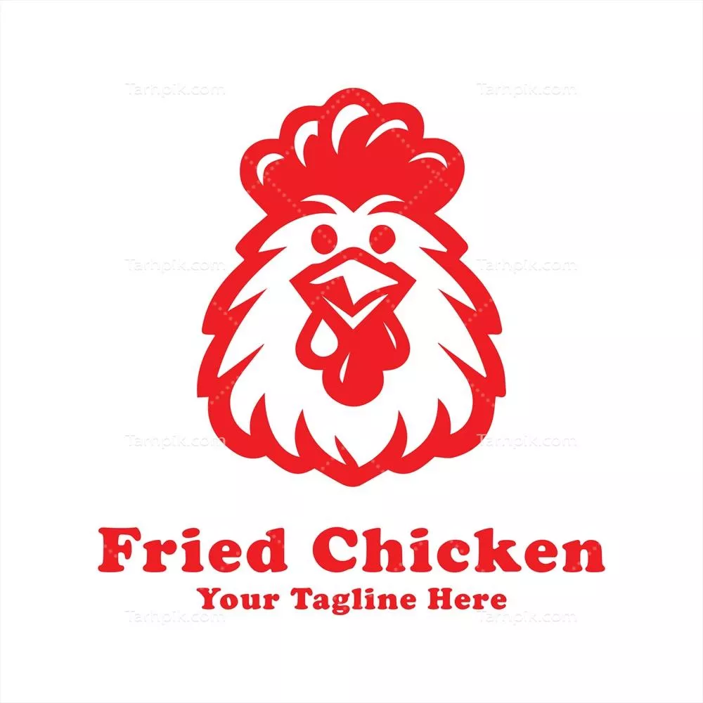 وکتور طراحی لوگوی ساده برای مرغ سرخ شده با استفاده از سیلوئت