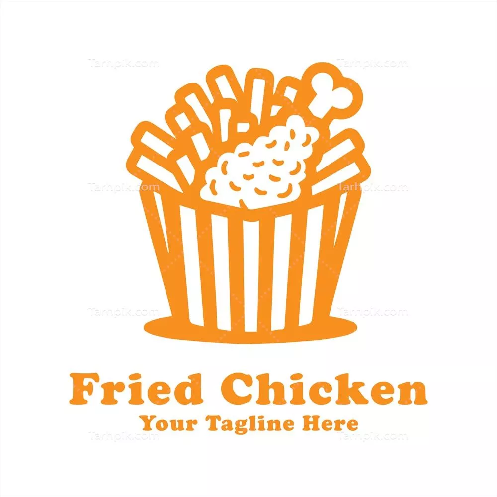 وکتور نماد ساده برای مرغ سرخ‌کرده با طراحی جذاب و معاصر